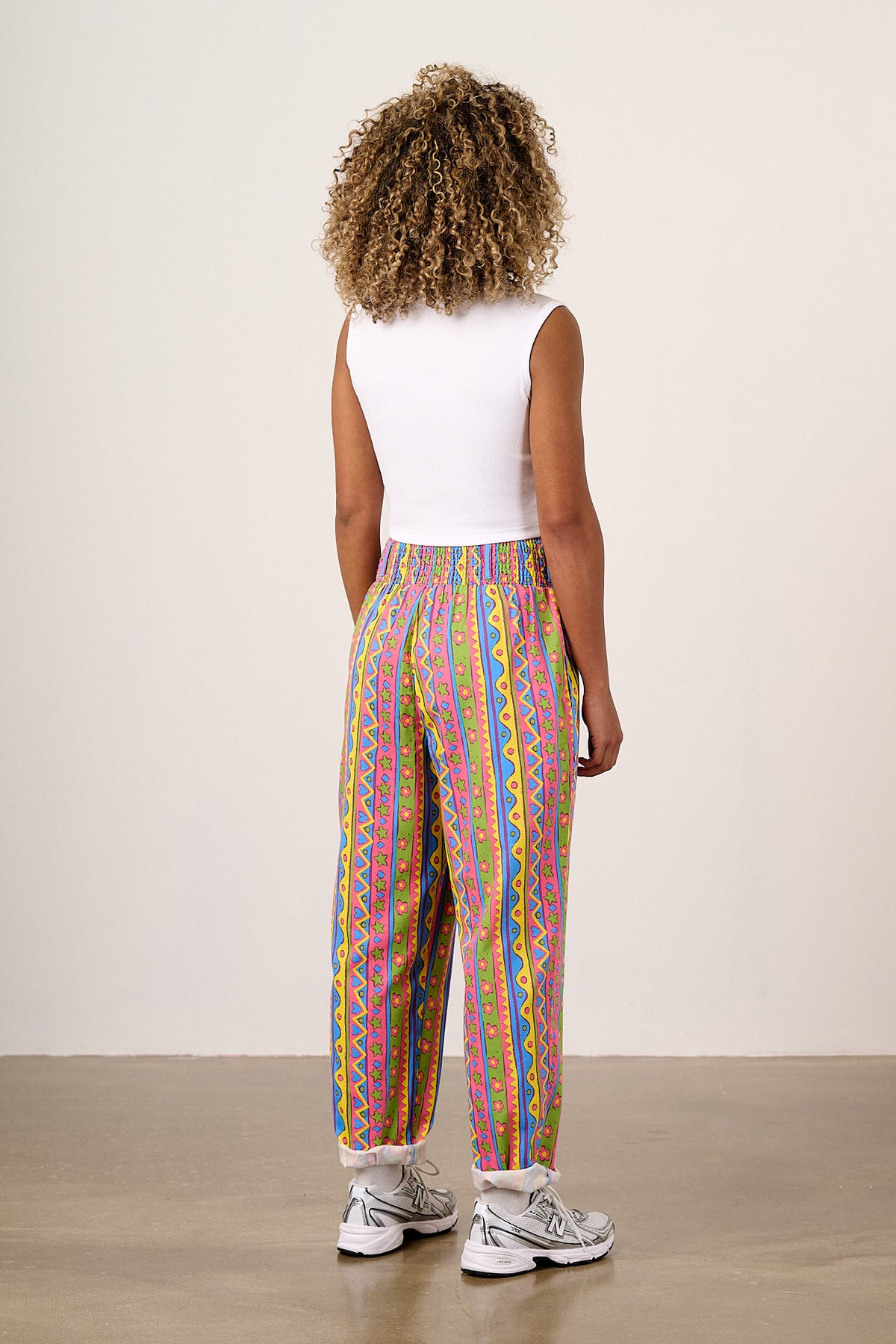 Alexa - Cotton Trousers in Groovy Stripe