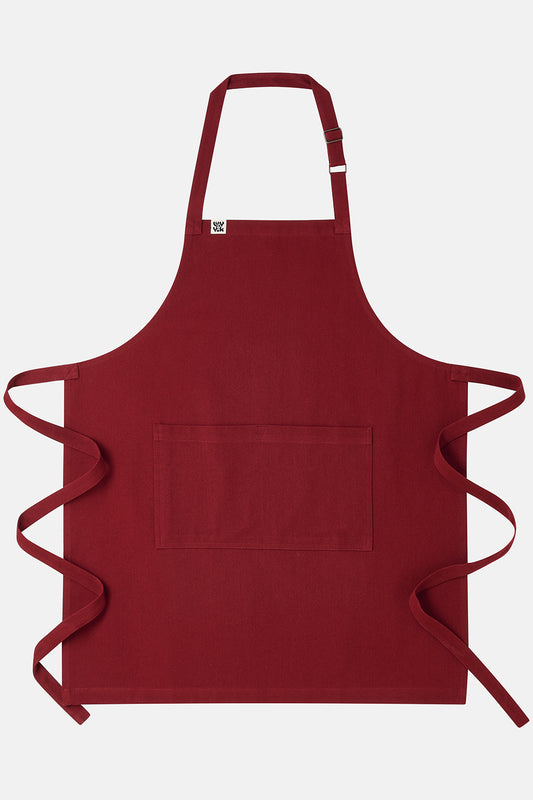 Amaia - Heavyweight Apron Organic Cotton in Maroon