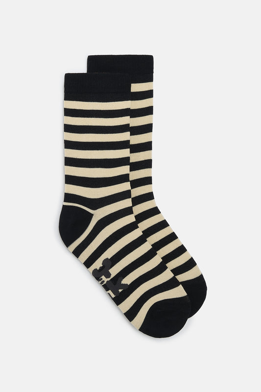 JoJo - Ankle Socks Organic Cotton in Black & Ecru Stripe
