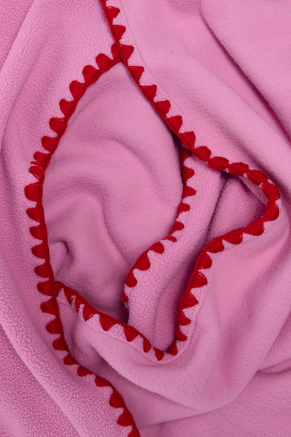 Kiri - Blanket Stitch Scarf Recycled Polyester in Pink & Red