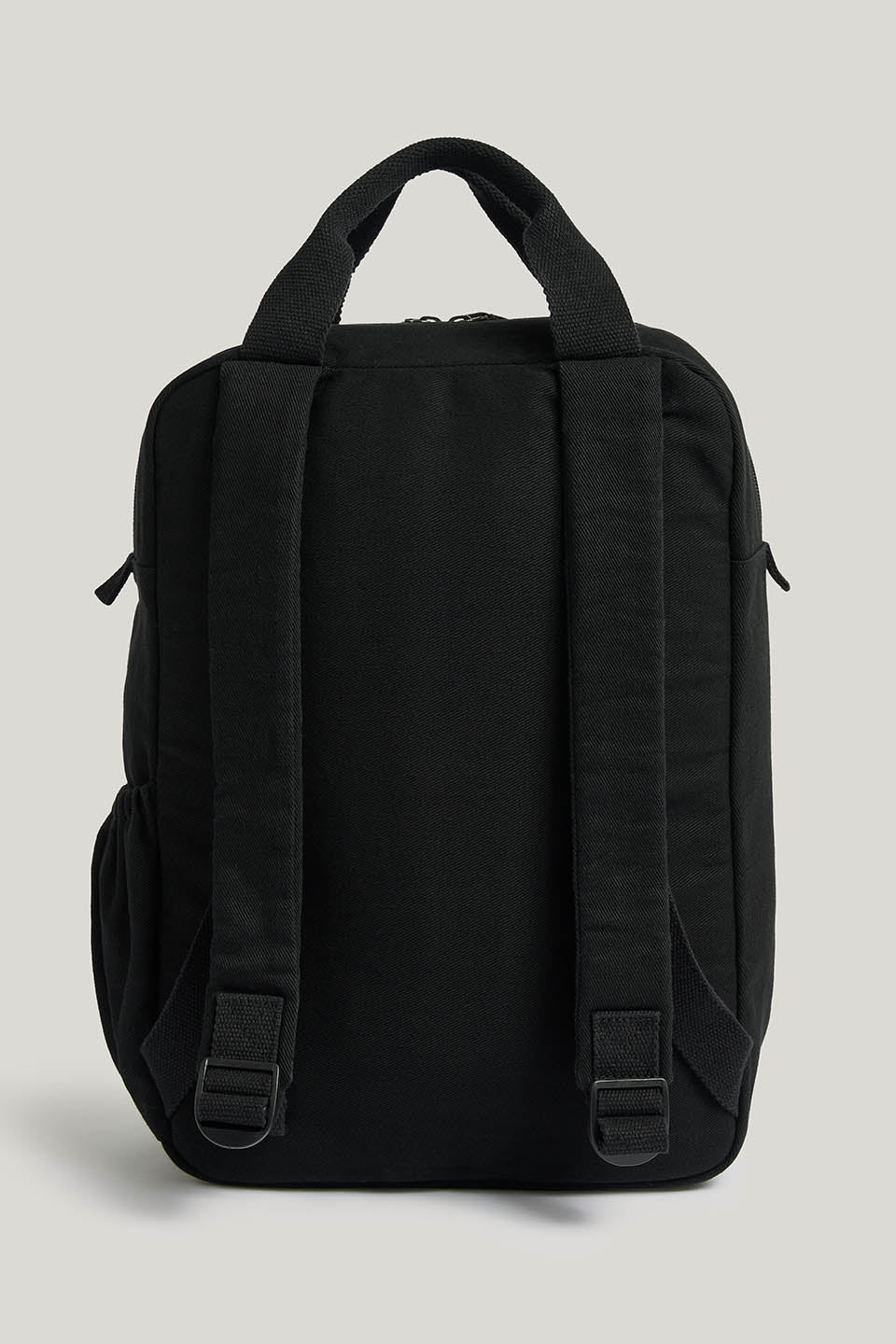 Colby - Backpack Organic Cotton in Black with Green Lining