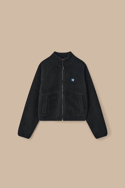 Finley - Borg Fleece Jacket Recycled Polyester in Black