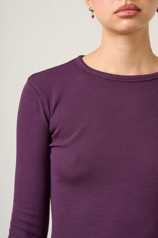 Grayson - Long Sleeve Top Cotton in Plum Perfect