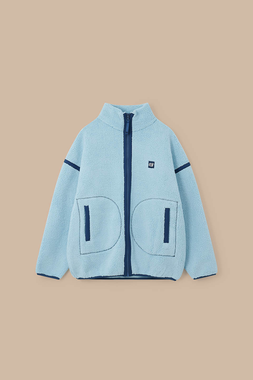 Hayes - Borg Zip Through Fleece in Icy Blue