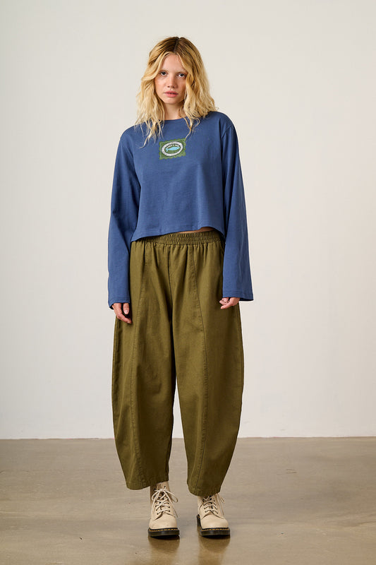 Mio - Long Sleeve T-Shirt Cotton in Navy Sardines
