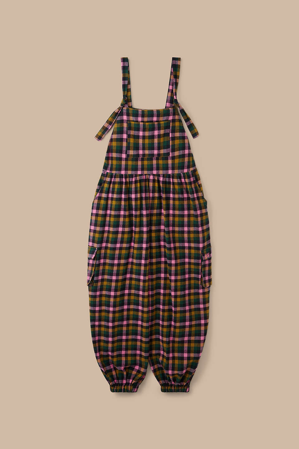 Miyada - Cuffed Leg Dungarees Organic Brushed Cotton in Botanist Gingham