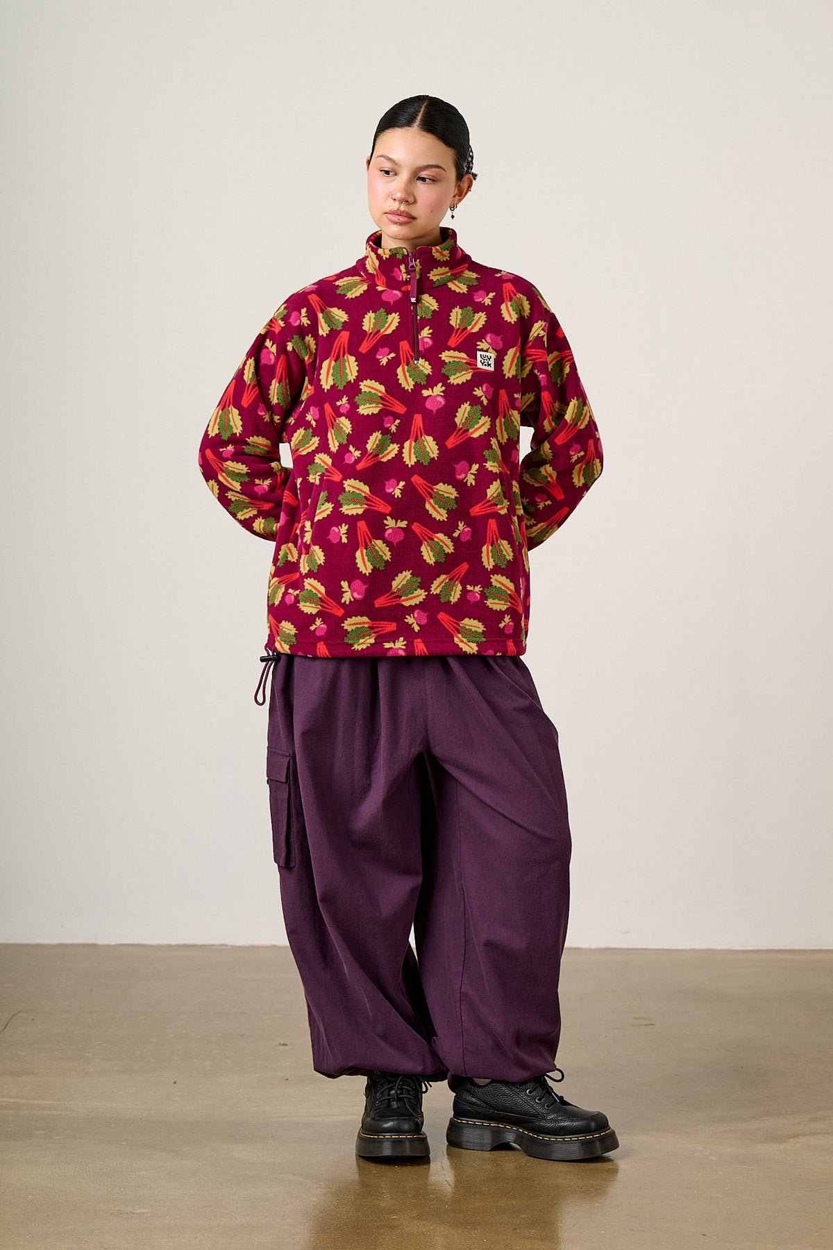 Stevie - Polar Fleece Recycled Polyester in Rhubarb