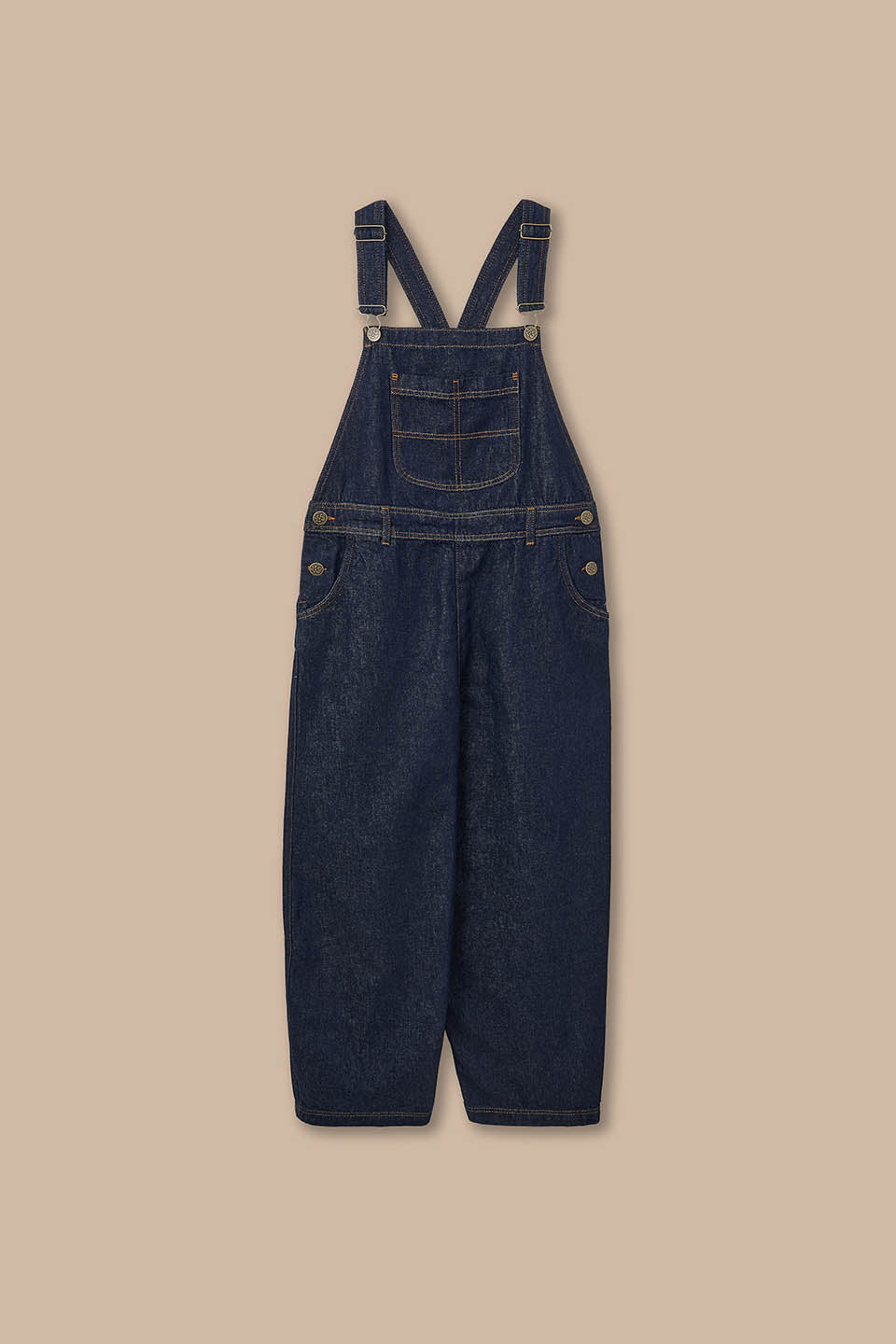 Toluca - Barrel Leg Dungarees Organic Cotton Denim in Indigo