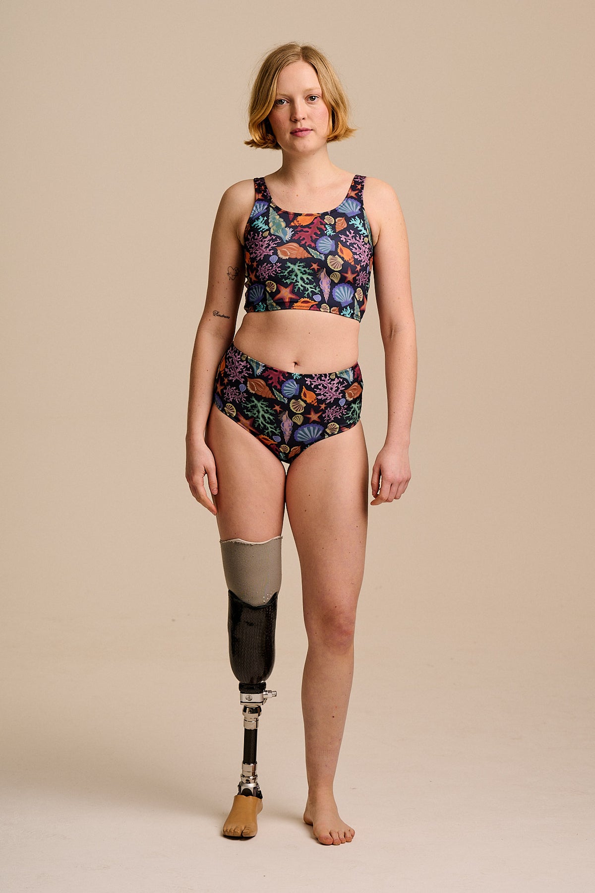 Bronte - High Rise Bikini Bottoms Recycled Polyester in Shell Print