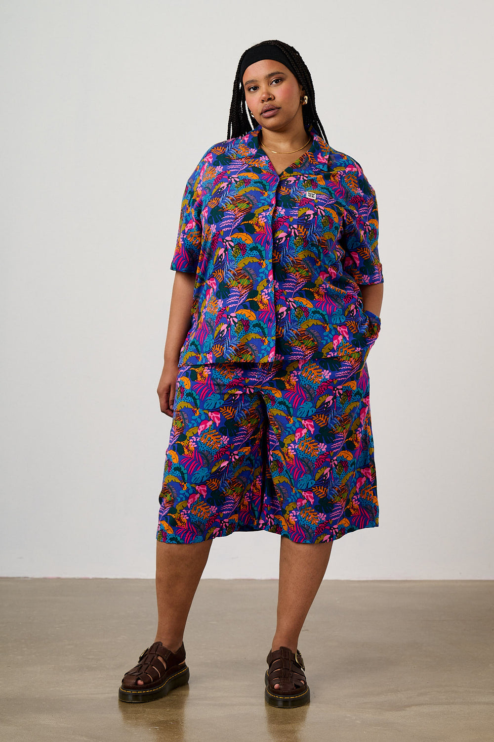Cam - Shirt ECOVERO Viscose Blend in Wild Expression Print