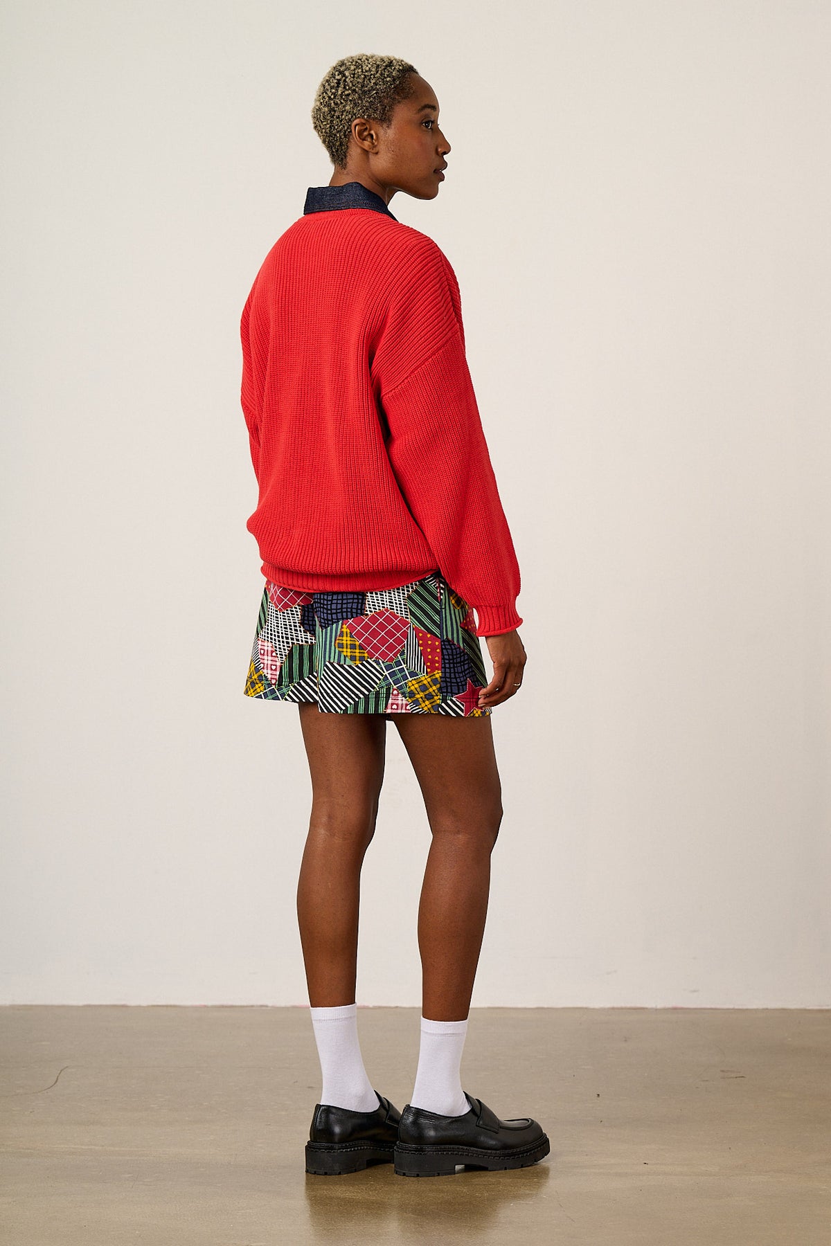 Areum - Oversized Jumper Organic Cotton Knit in Red