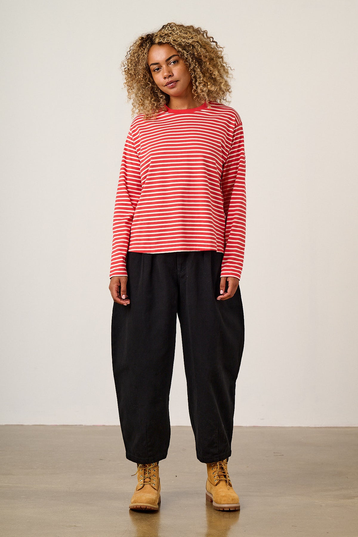 Mysen - Long Sleeve T-Shirt Organic Cotton in Red Stripe