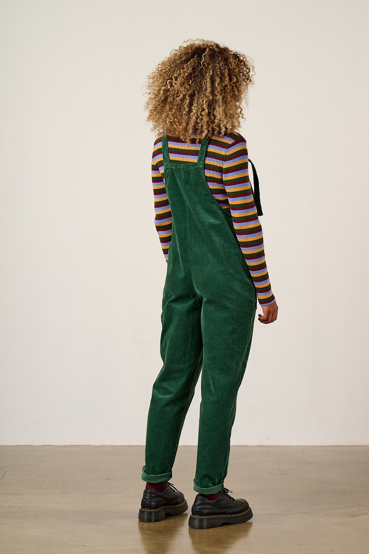 Original - Straight Leg Dungarees Organic Cotton Corduroy in Dark Green