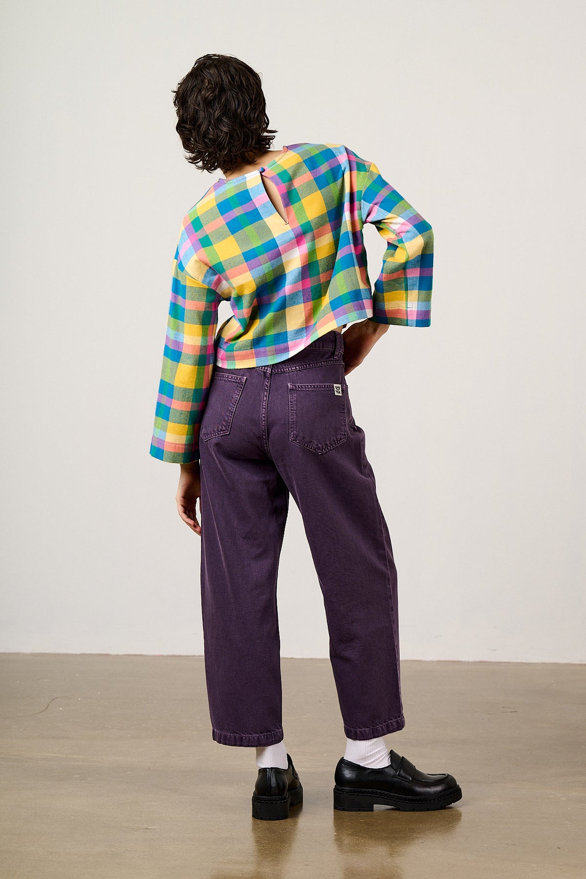 Drew - Straight Leg Jeans Organic Cotton Denim in Purple Wash
