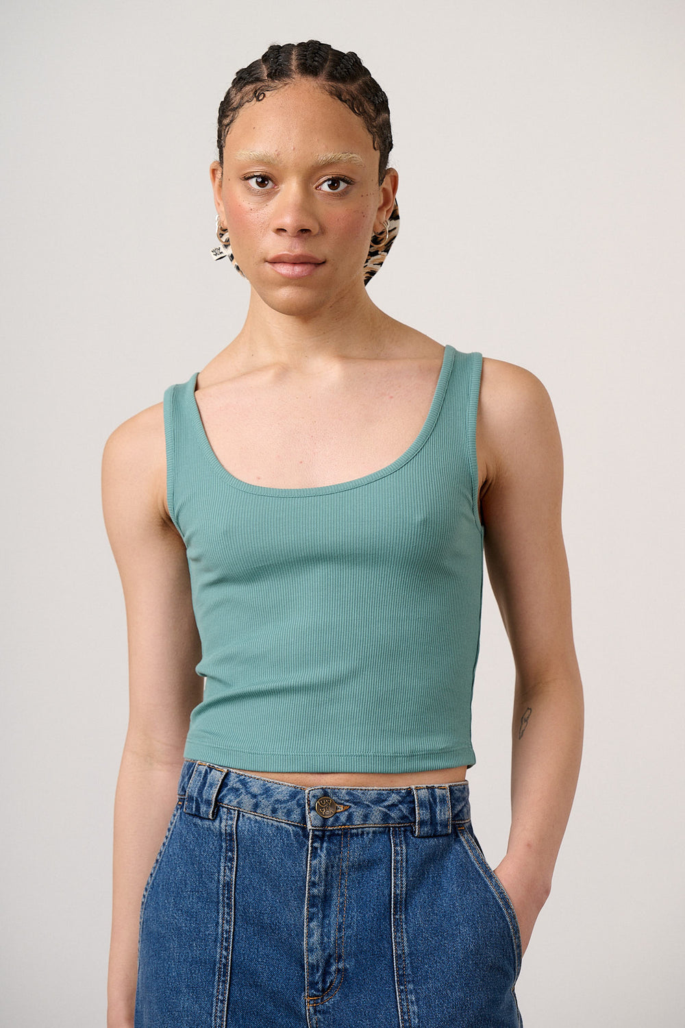 Eden - Vest Organic Cotton in Sage Green