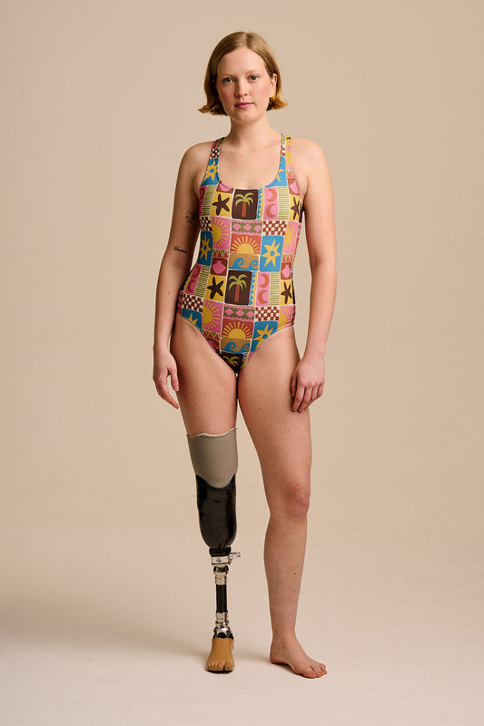 Elena - Swimsuit Recycled Polyester in Coastal Tile