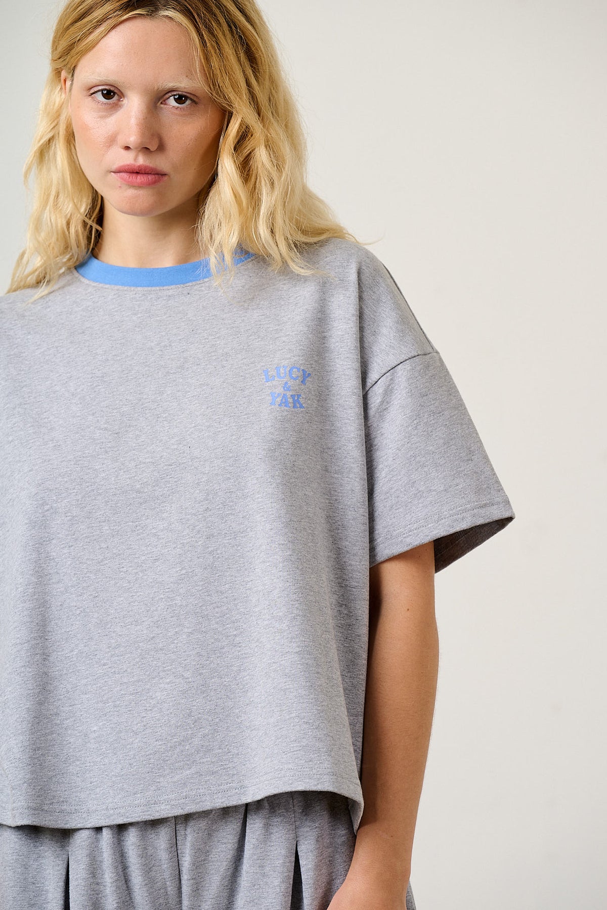Everlie - Oversized T-Shirt Organic Cotton in Grey Marl