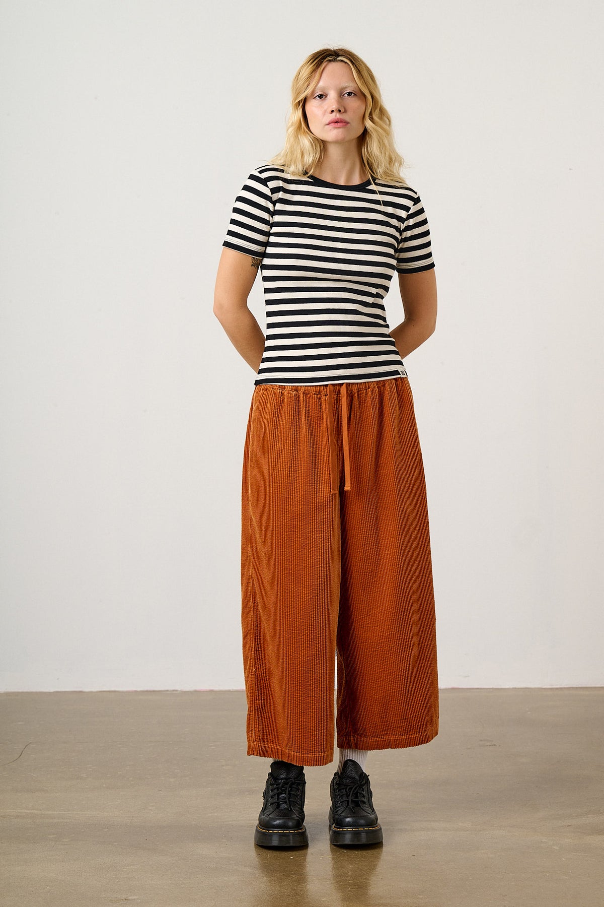 Gracie - T-Shirt Organic Cotton in Monochrome Stripe