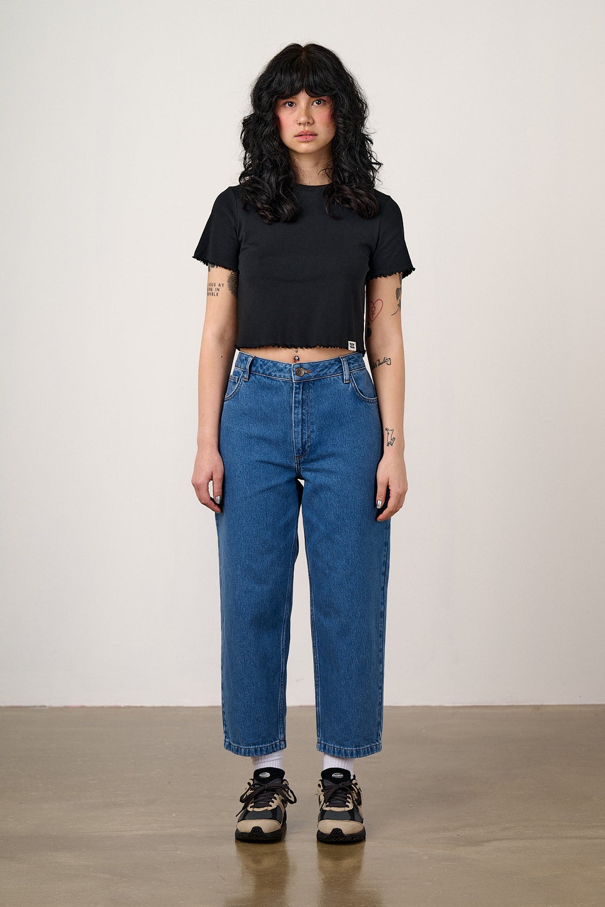 Greta - Cropped Top Organic Cotton in Black