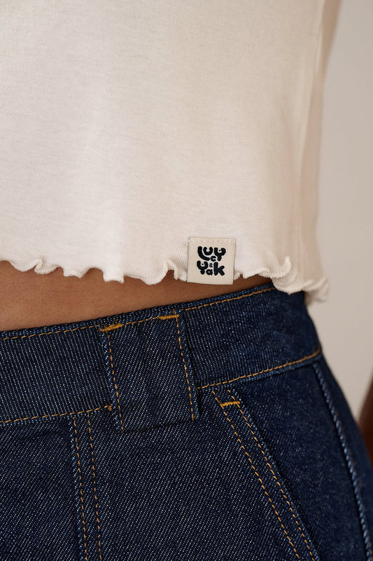 Greta - Cropped Top Organic Cotton in Ecru