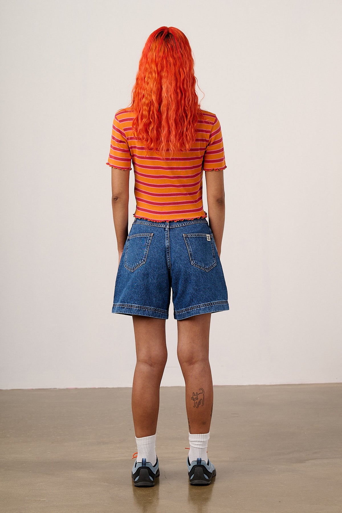 Lexi - High Waist Shorts Organic Cotton Denim in Mid Wash Blue