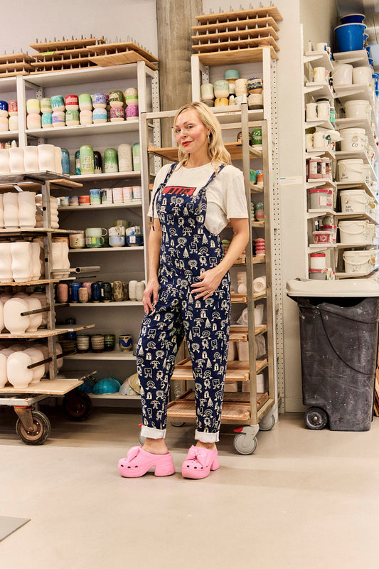 L.E. Original - Organic Cotton Dungarees in Walking in the Rain Studio Arhoj & Yak