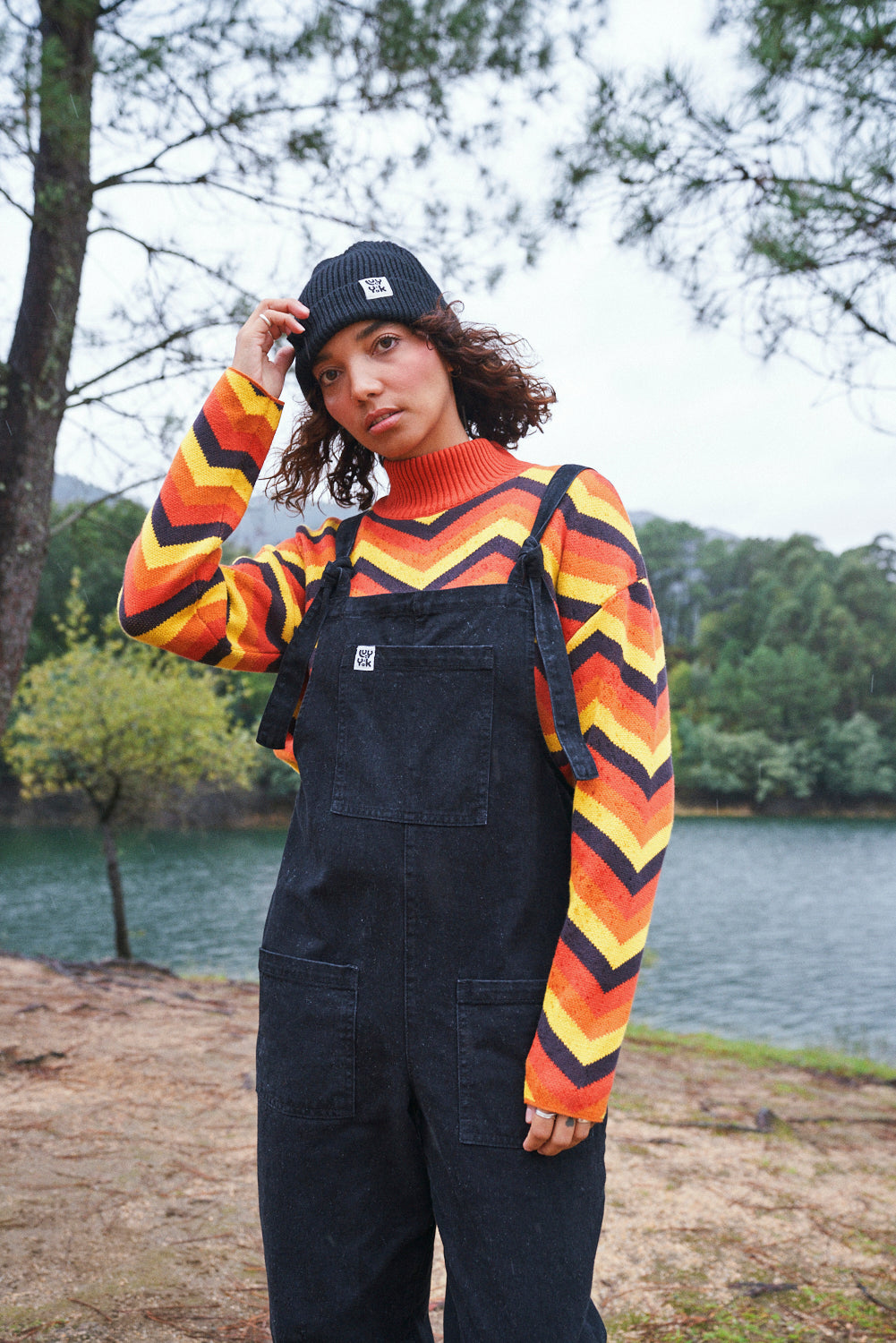 Original - Straight Leg Dungarees Organic Cotton Denim in Washed Black