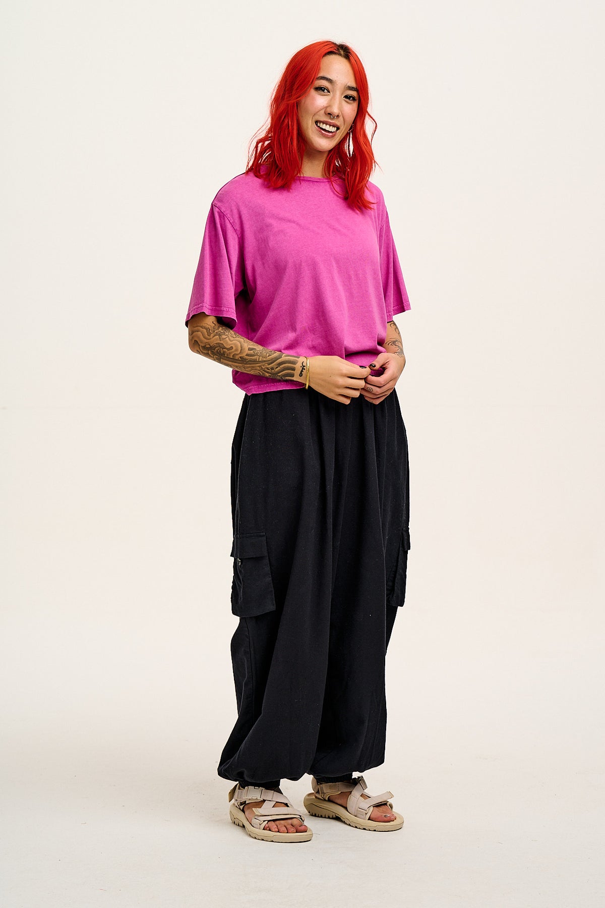 Rumi - Wide Leg Trousers Organic Cotton in Black