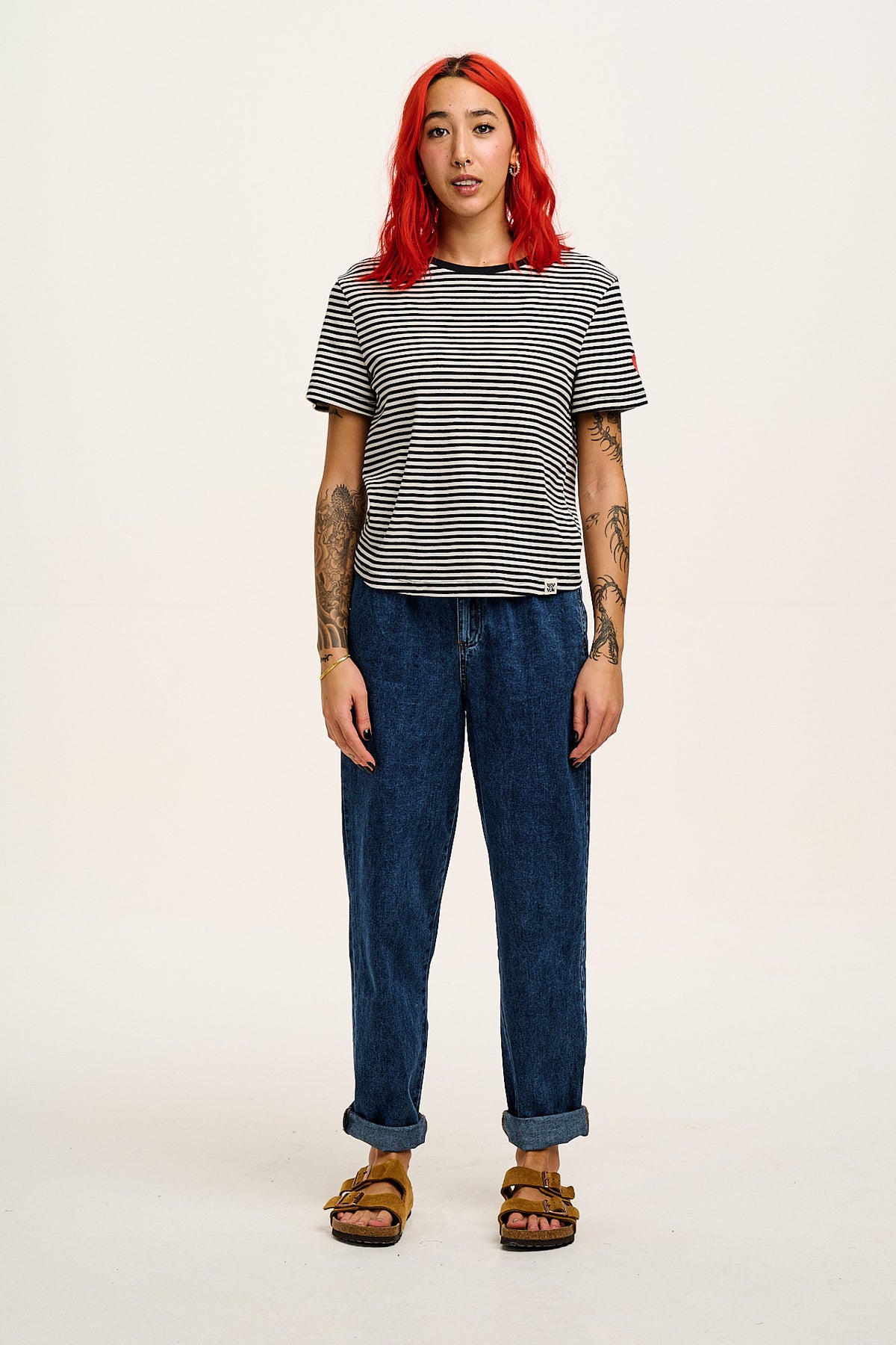 Addison - High Waist Jeans Organic Cotton Denim in Mid Wash Blue