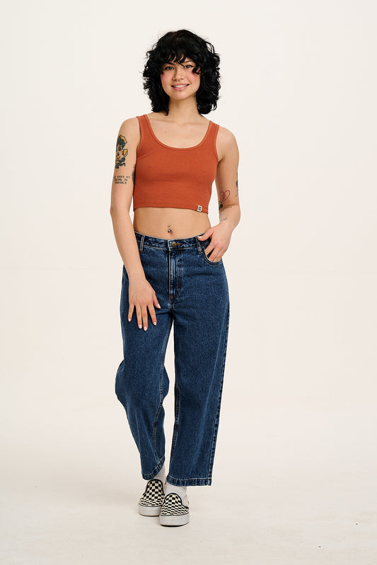 Josy - Scoop Neck Vest Top ECOVERO Viscose Blend in Terracotta