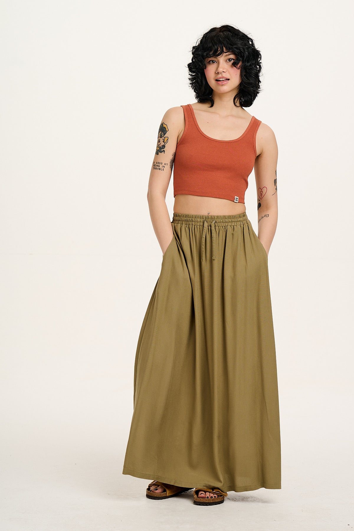 Josy - Scoop Neck Vest Top ECOVERO Viscose Blend in Terracotta
