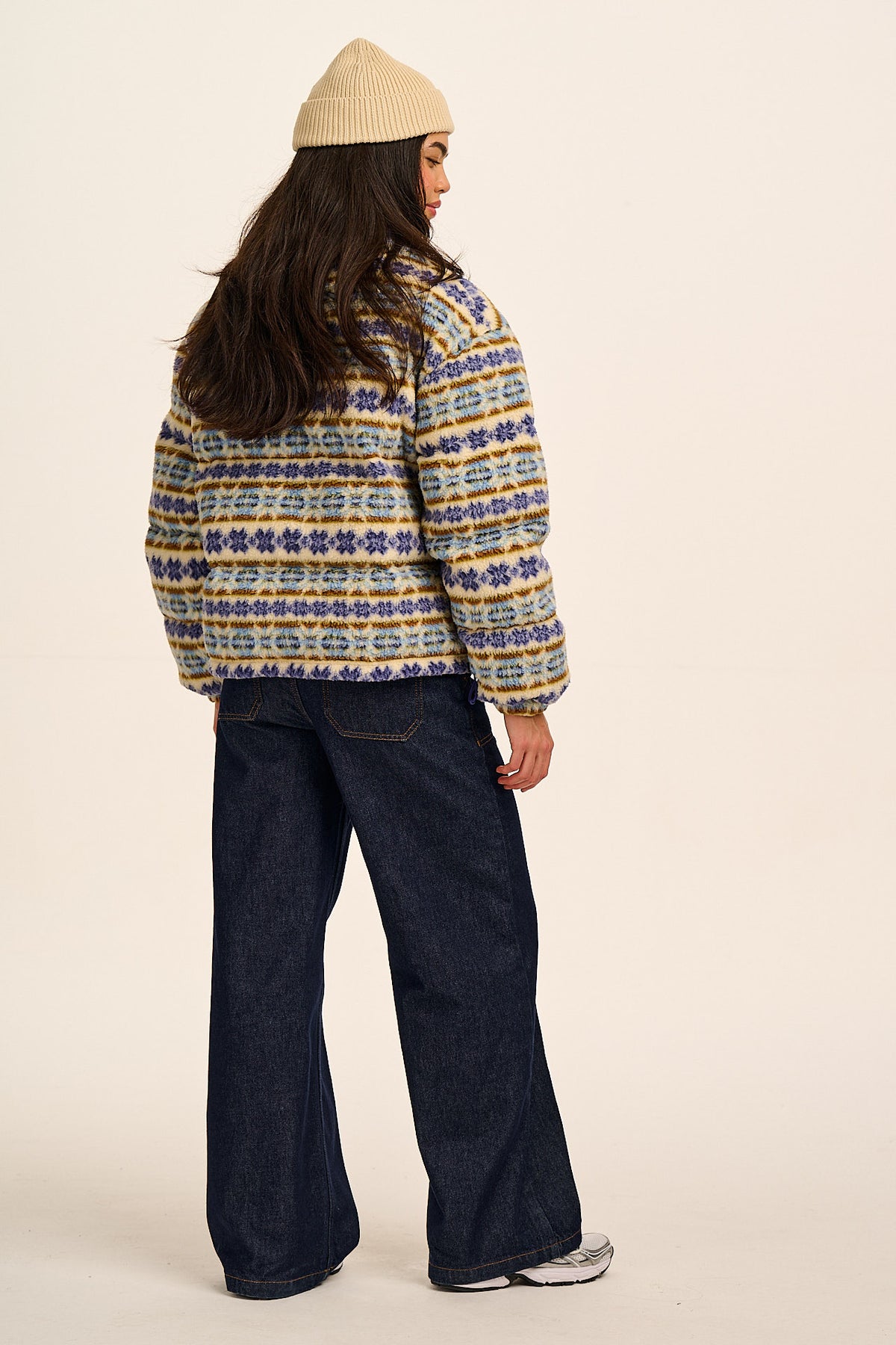 Paloma - Puffer Jacket Recycled Polyester Borg in Argyle