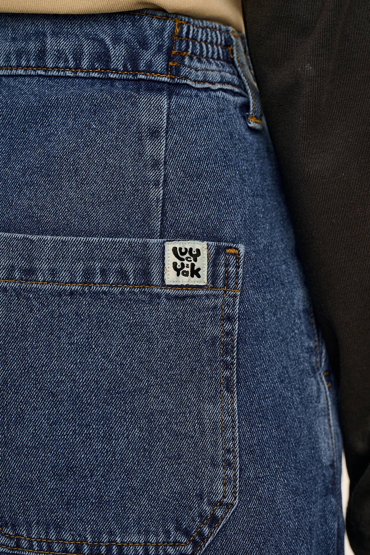 Tate - Denim Extra Wide Leg Jeans in Mid Wash Blue