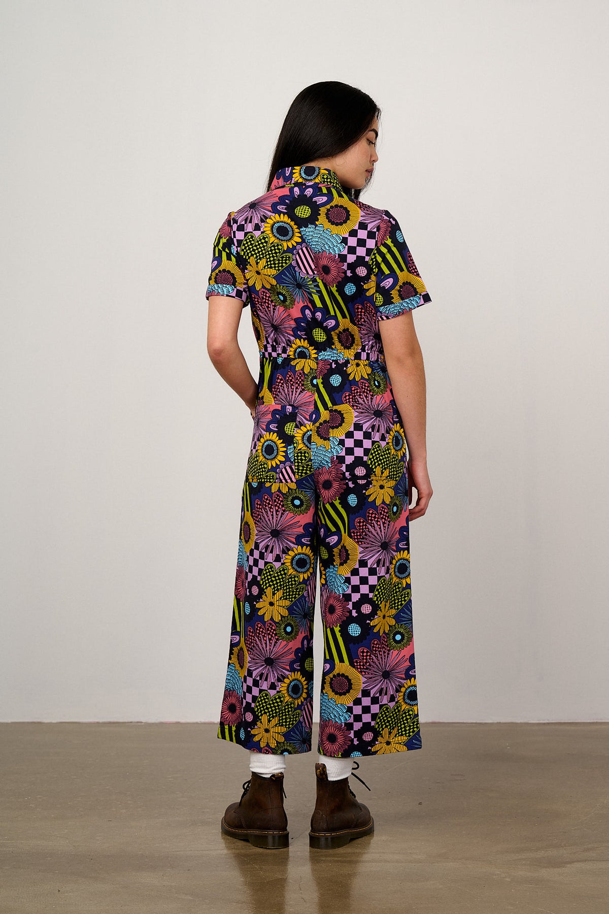 Ragan - Cropped Leg Jumpsuit Organic Cotton Twill in Dreams Over Reality
