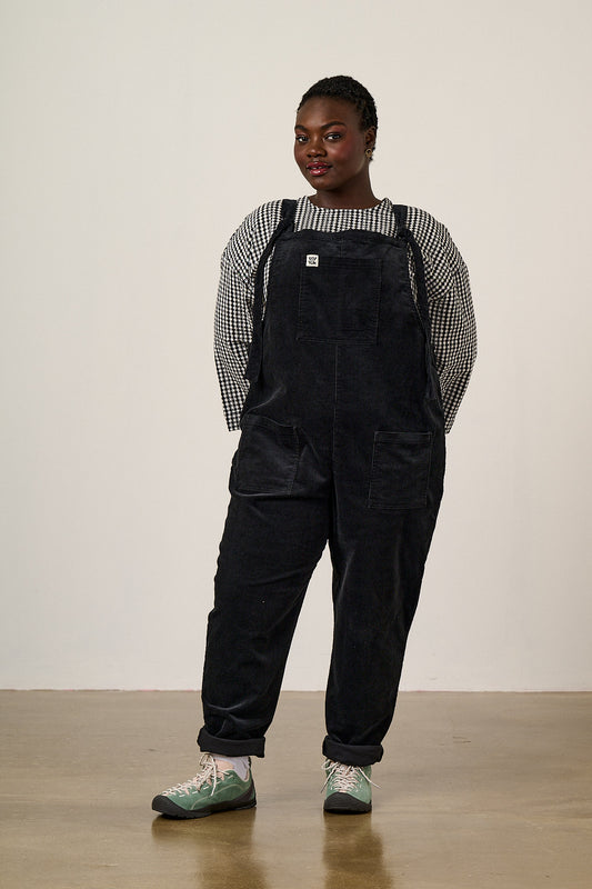 Original - Straight Leg Dungarees Organic Cotton Corduroy in Black