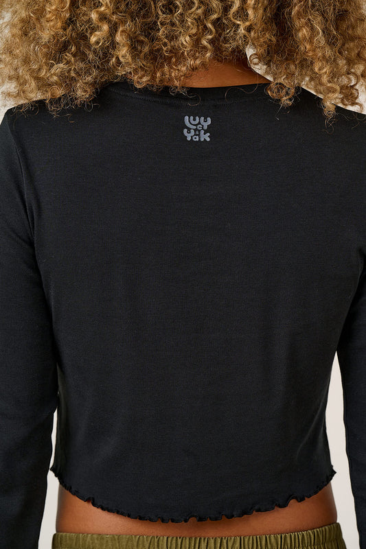 Hansel - Long Sleeve Top Organic Cotton in Black