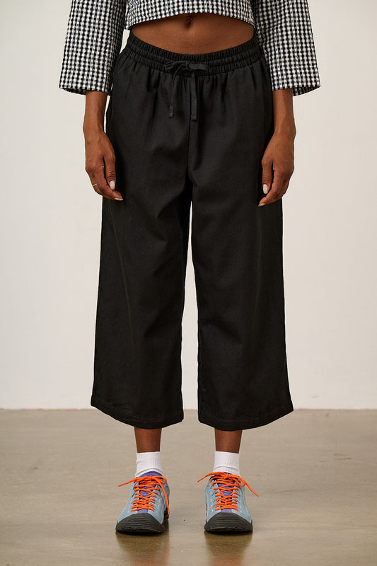 Chuck - Wide Leg Trousers Organic Cotton in Black