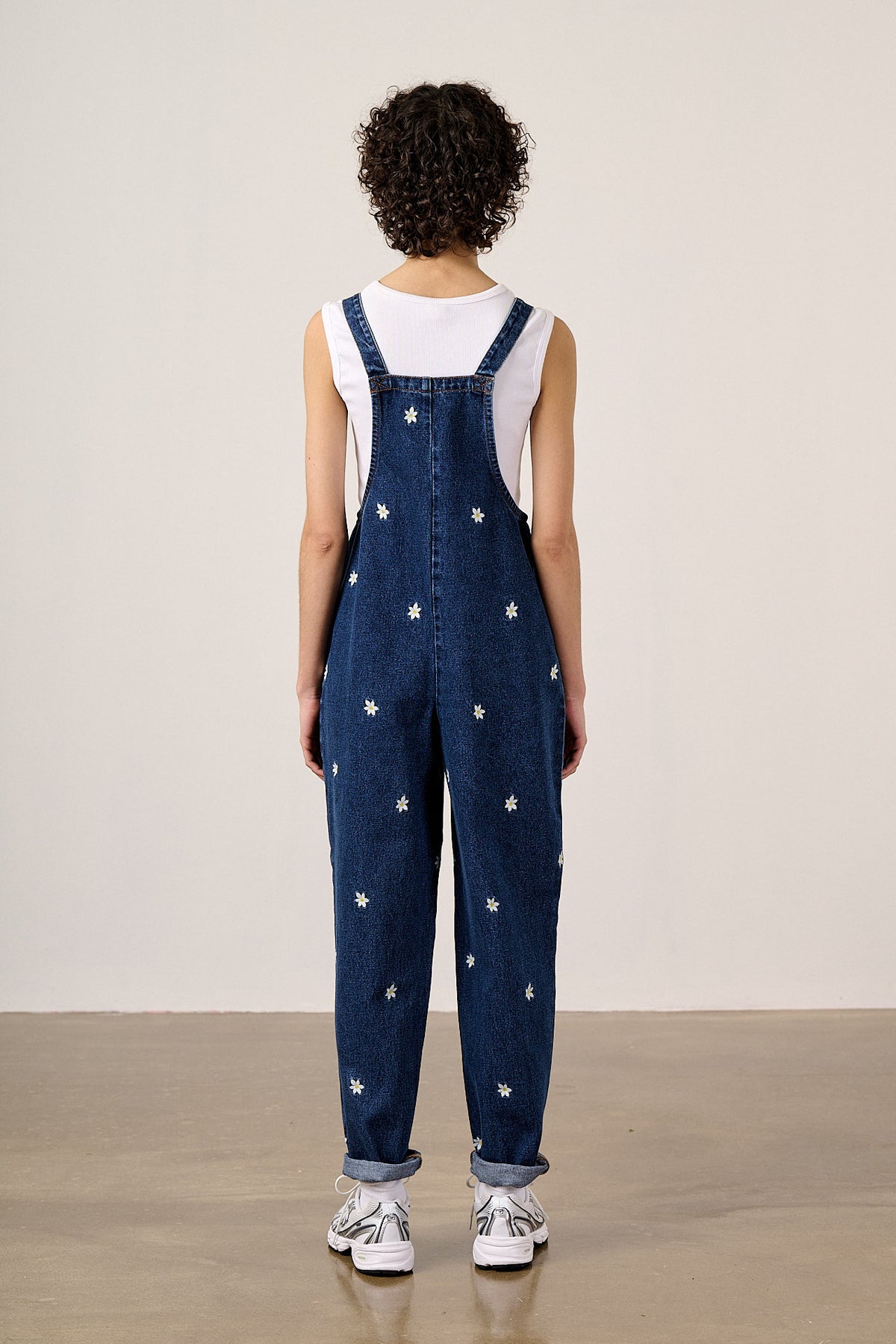 Original - Straight Leg Dungarees Organic Cotton Denim in Daisy Embroidery