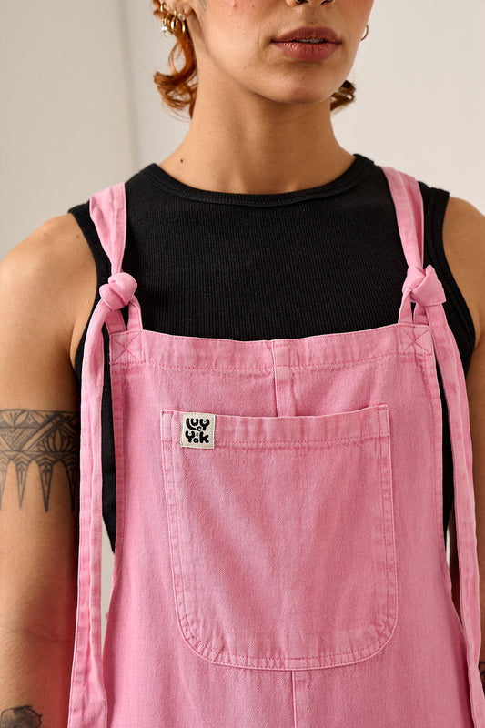 Original - Mid-Thigh Dungaree Shorts Organic Cotton in Light Pink