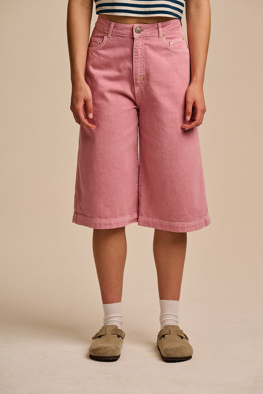 Sol - Long Shorts Organic Cotton Denim in Pink Cashmere Rose