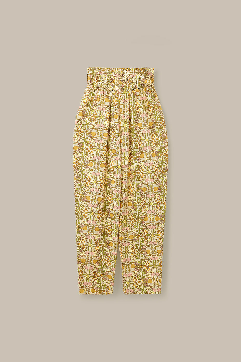 L.E Alexa - Cotton Trousers in Graphics and Grain Artist & Yak