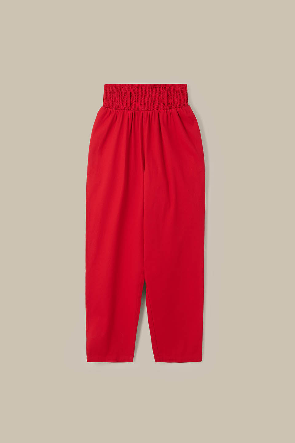 Alexa - Tapered Leg Trousers Organic Cotton in True Red