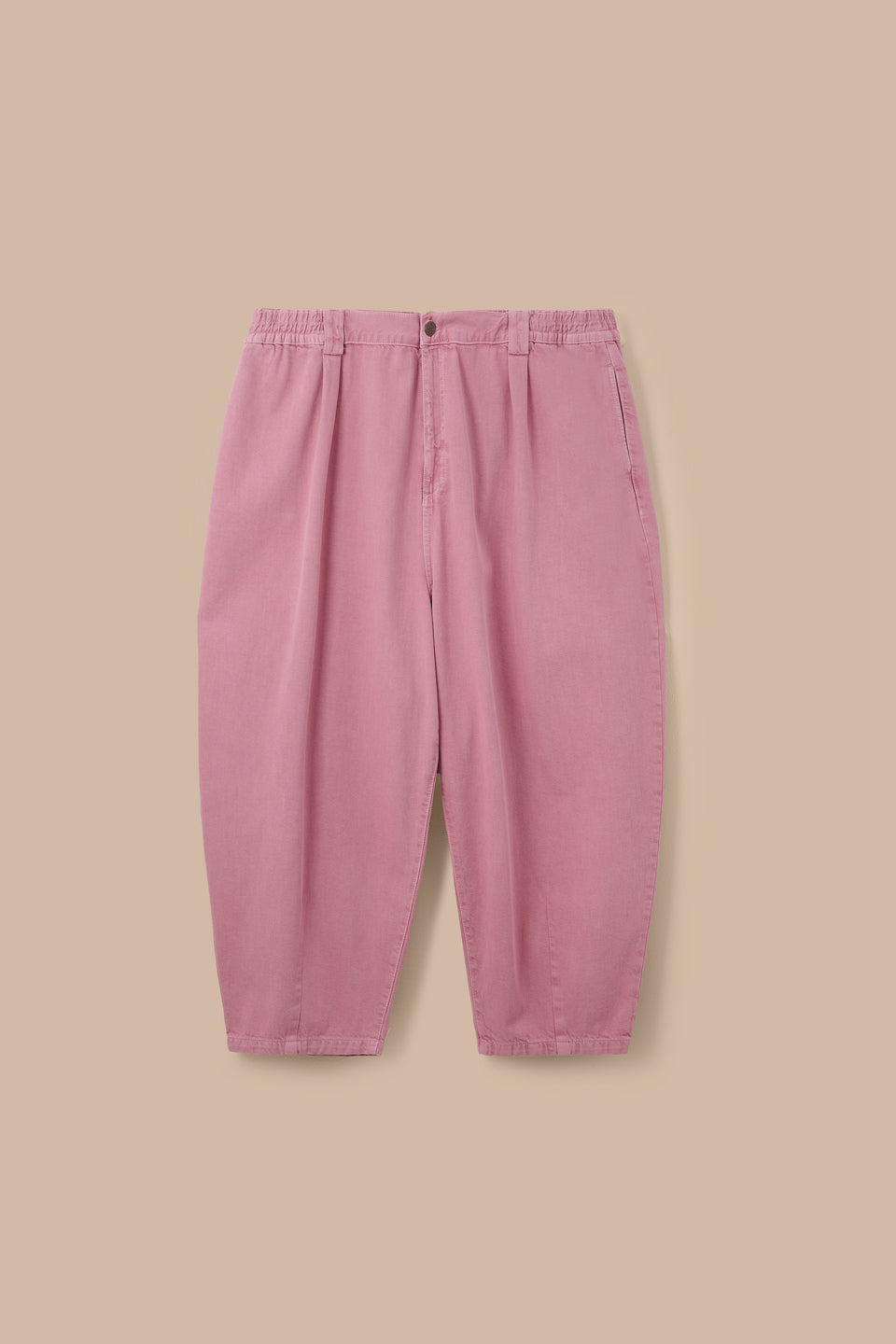 Ashby - Barrel Leg Trousers Organic Cotton Denim in Washed Pink