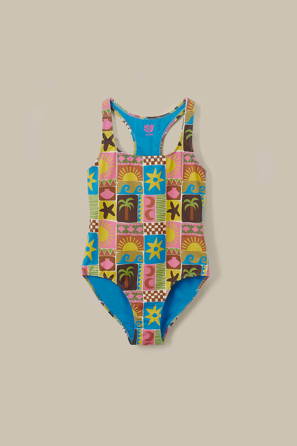 Elena - Swimsuit Recycled Polyester in Coastal Tile