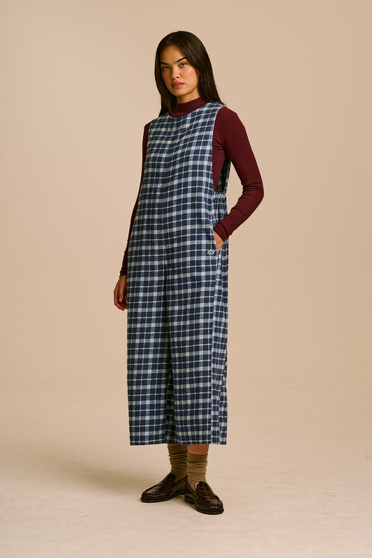 Tilda - Wide Leg Jumpsuit Organic Brushed Cotton in Ahoy Check