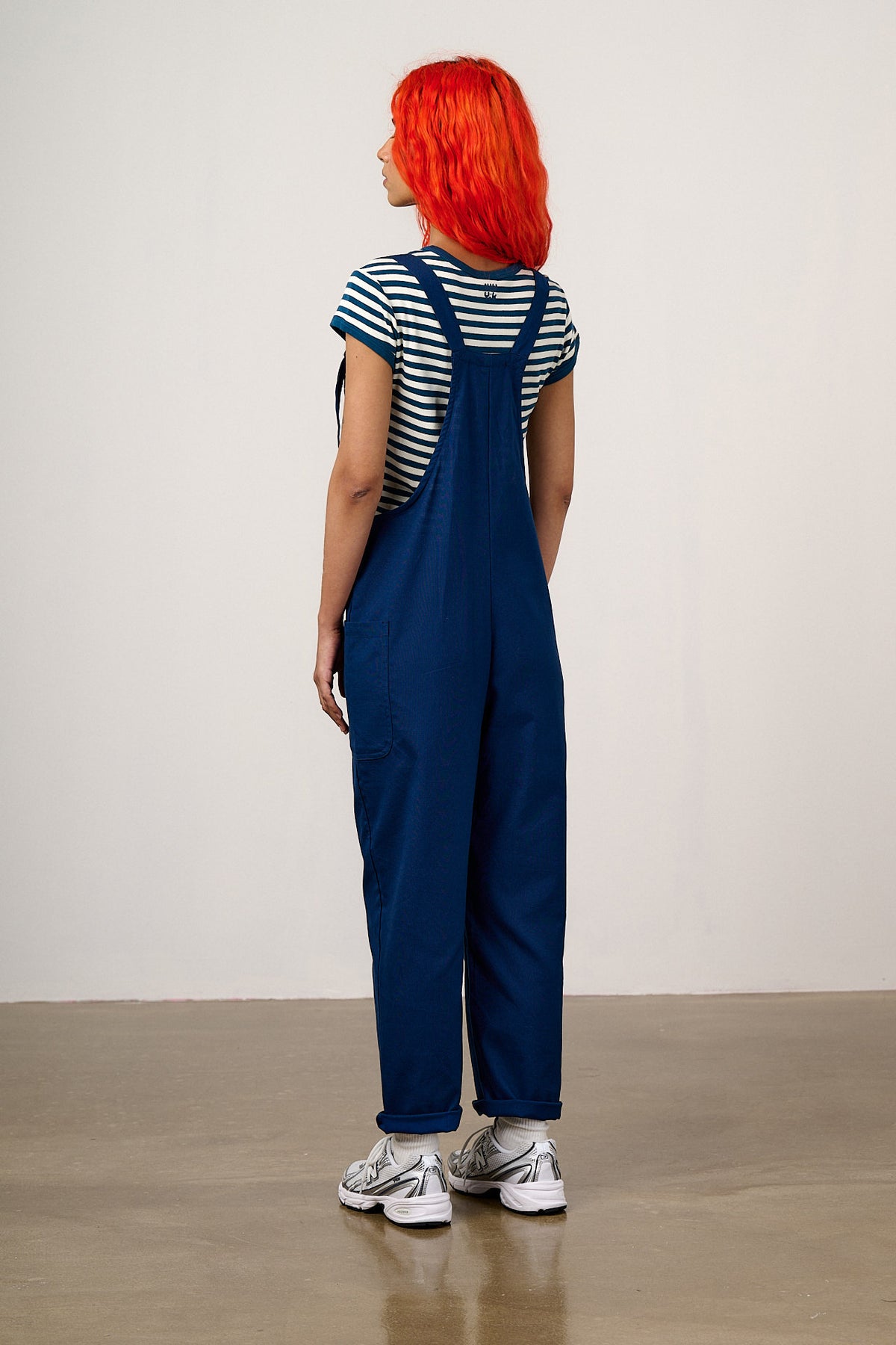 Una - Cropped Straight Leg Dungarees Organic Cotton in Navy
