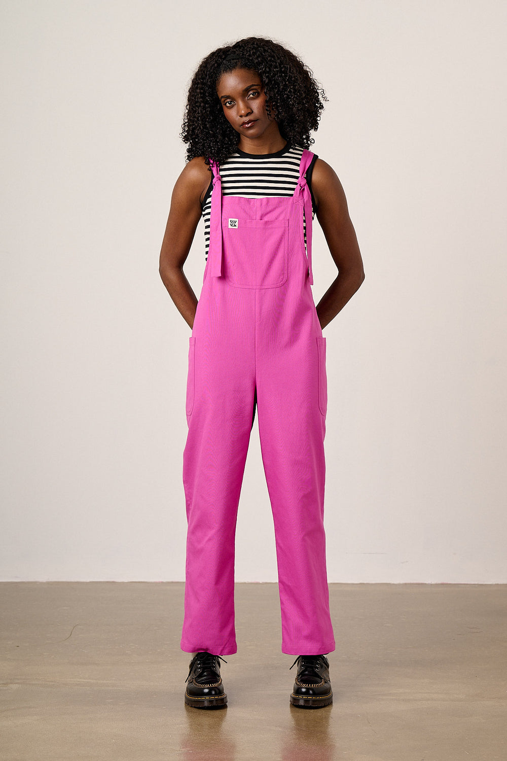 Una - Cropped Straight Leg Dungarees Organic Cotton in Purple Orchid