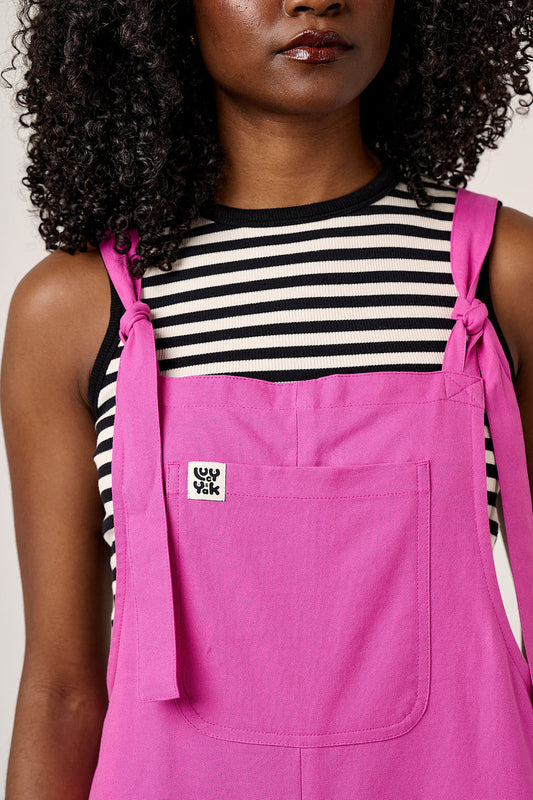 Una - Cropped Straight Leg Dungarees Organic Cotton in Purple Orchid