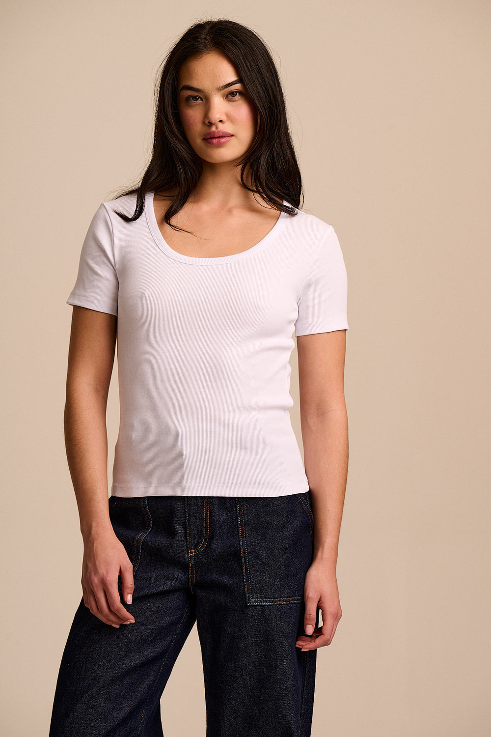 Vita - Scoop Neck T-Shirt Organic Cotton in White