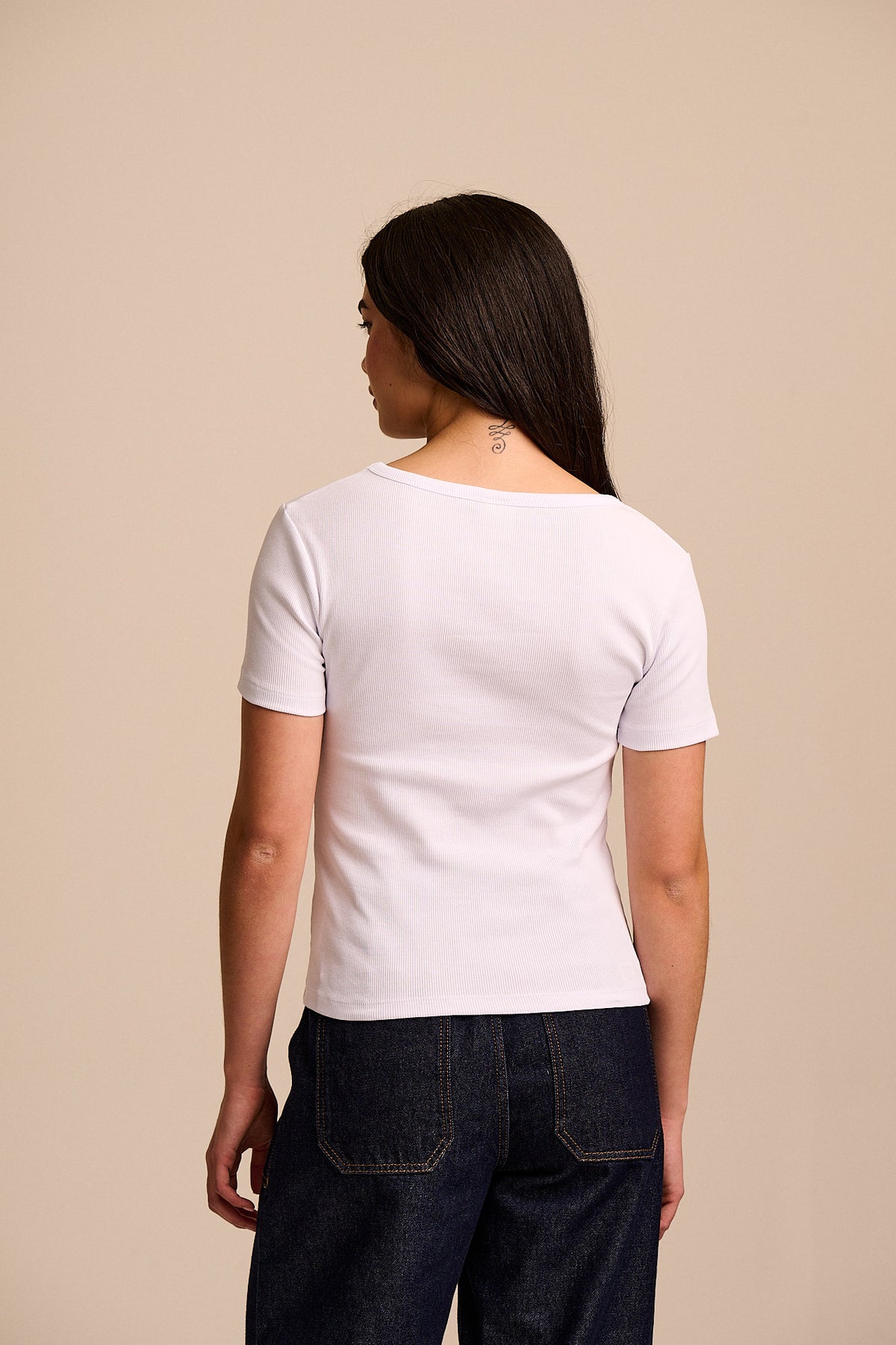 Vita - Scoop Neck T-Shirt Organic Cotton in White